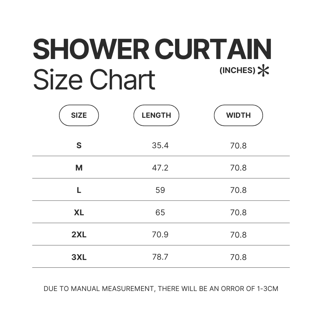 Shower Curtain Size Chart - Hanako-Kun Merch