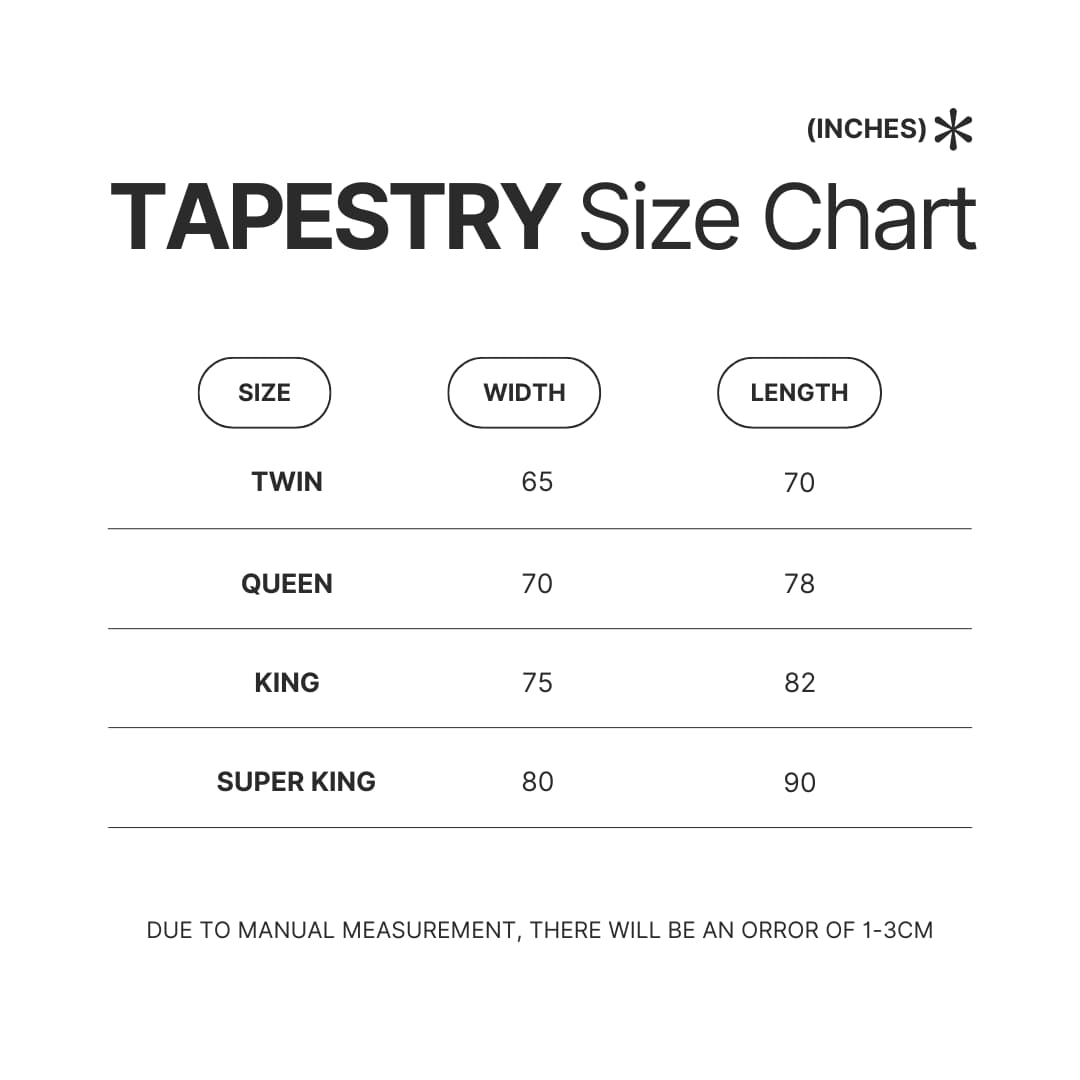 Tapestry Size Chart - Hanako-Kun Merch