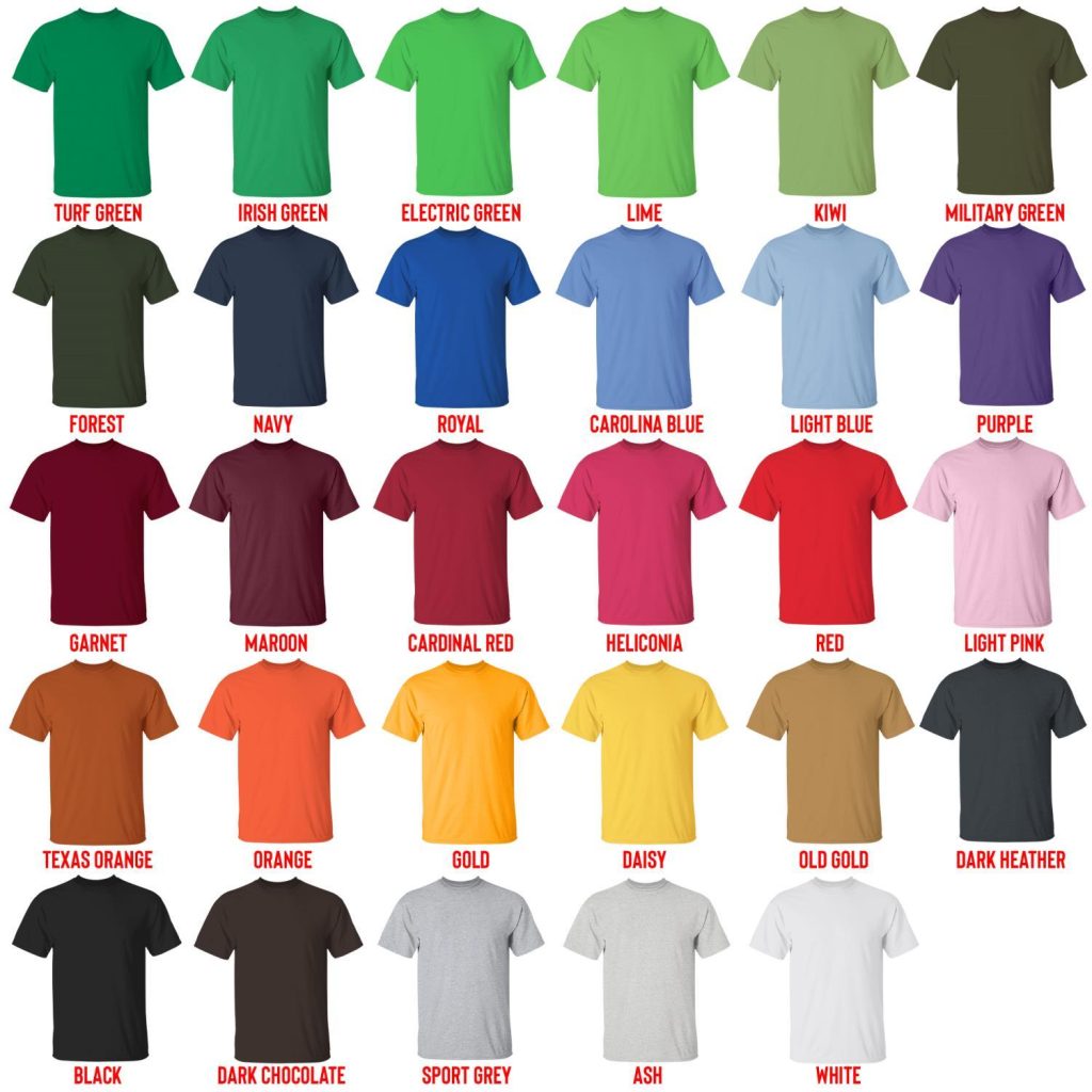 t shirt color chart - Hanako-Kun Merch